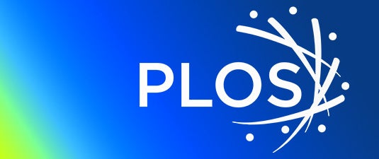 plos logo imposed over green to blue gradient